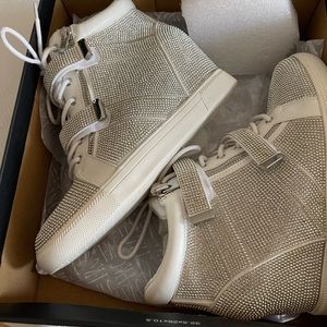 New inc rhinestone wedge sneakers